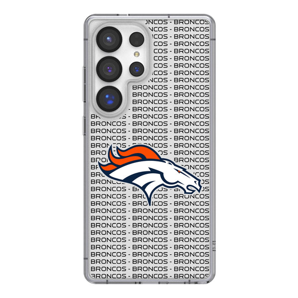 Denver Broncos Text Backdrop Galaxy Clear Phone Case for Samsung Galaxy