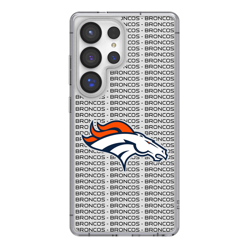 Denver Broncos Text Backdrop Galaxy Clear Phone Case for Samsung Galaxy