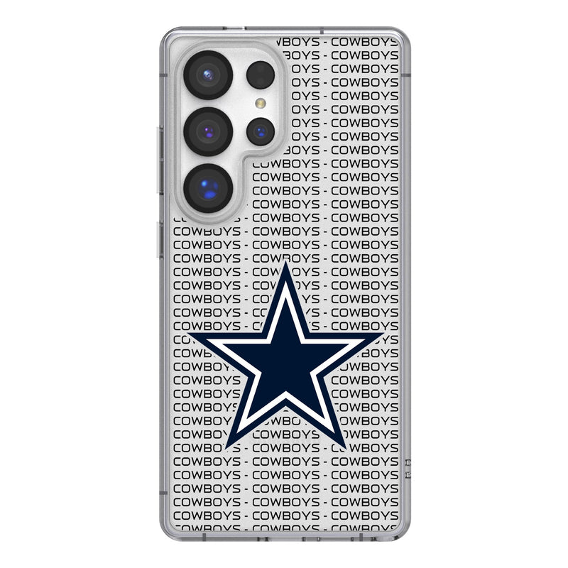 Dallas Cowboys Text Backdrop Galaxy Clear Phone Case for Samsung Galaxy