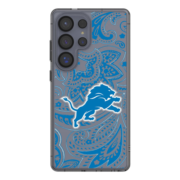 Detroit Lions Paisley Galaxy Clear Phone Case for Samsung Galaxy