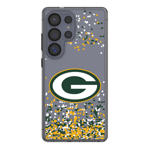Green Bay Packers Confetti Galaxy Clear Phone Case for Samsung Galaxy