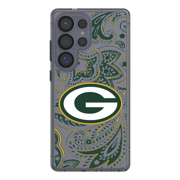 Green Bay Packers Paisley Galaxy Clear Phone Case for Samsung Galaxy