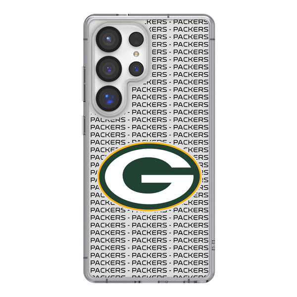 Green Bay Packers Text Backdrop Galaxy Clear Phone Case for Samsung Galaxy