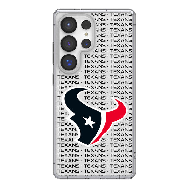 Houston Texans Text Backdrop Galaxy Clear Phone Case for Samsung Galaxy