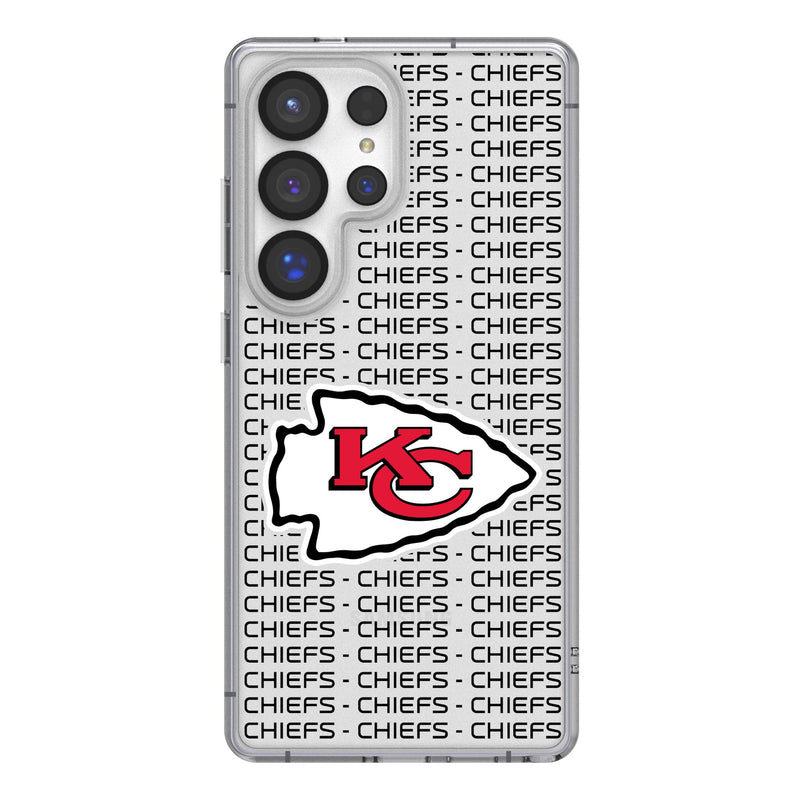 Kansas City Chiefs Text Backdrop Galaxy Clear Phone Case for Samsung Galaxy