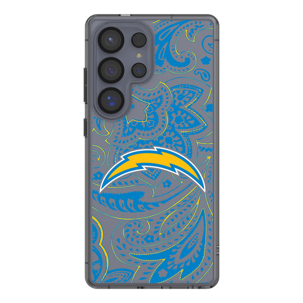 Los Angeles Chargers Paisley Galaxy Clear Phone Case for Samsung Galaxy