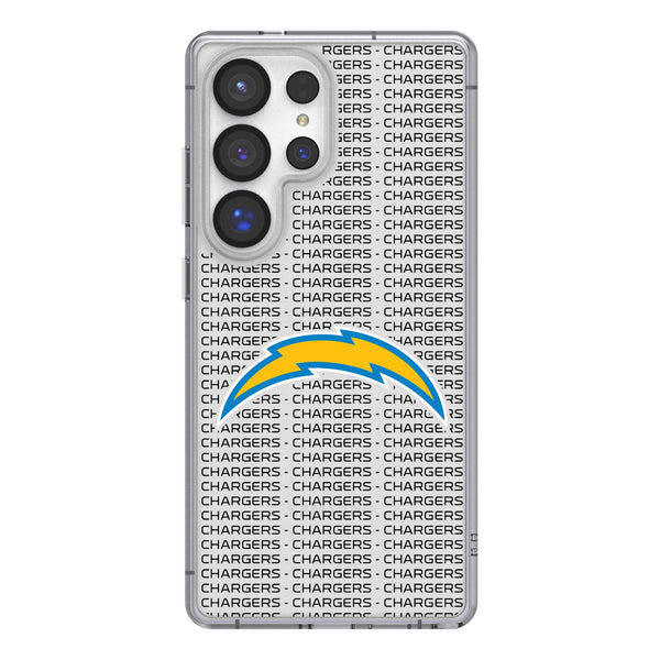 Los Angeles Chargers Text Backdrop Galaxy Clear Phone Case for Samsung Galaxy