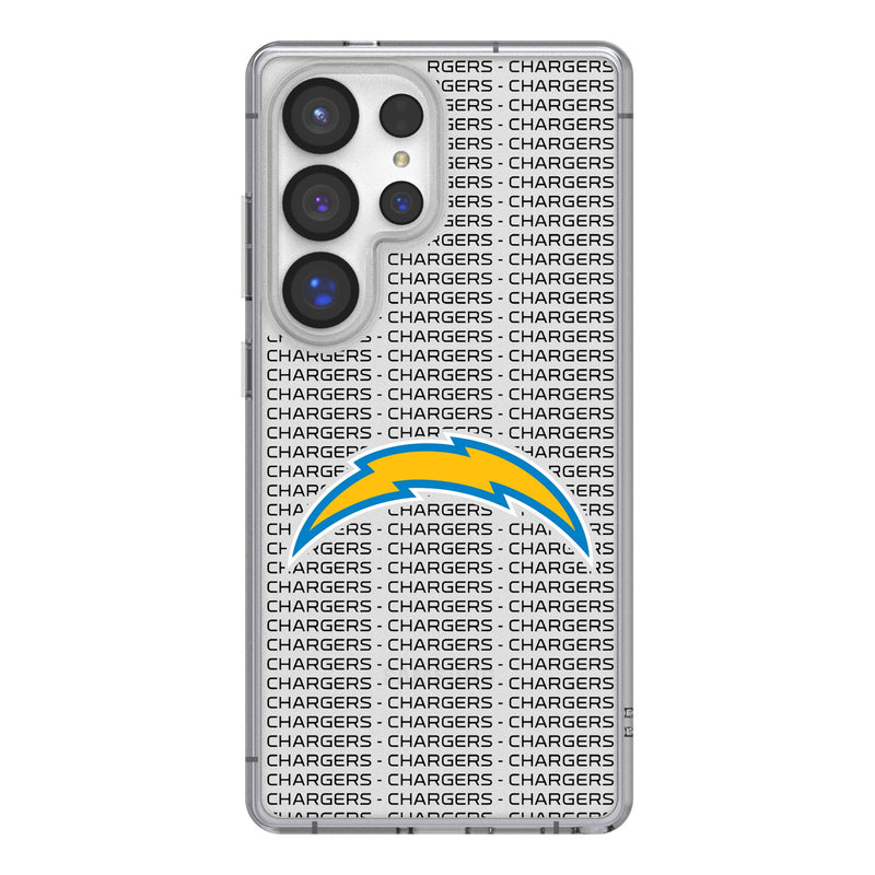 Los Angeles Chargers Text Backdrop Galaxy Clear Phone Case for Samsung Galaxy