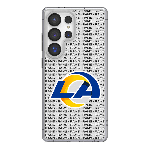 Los Angeles Rams Text Backdrop Galaxy Clear Phone Case for Samsung Galaxy