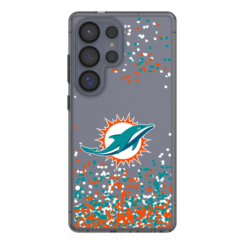Miami Dolphins Confetti Galaxy Clear Phone Case for Samsung Galaxy