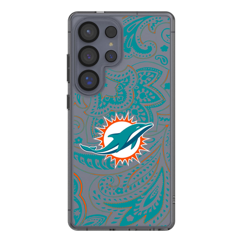 Miami Dolphins Paisley Galaxy Clear Phone Case for Samsung Galaxy
