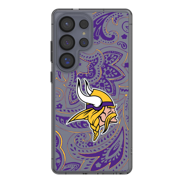Minnesota Vikings Paisley Galaxy Clear Phone Case for Samsung Galaxy