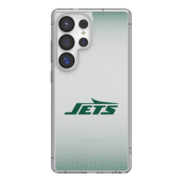 New York Jets Linen Galaxy Clear Phone Case for Samsung Galaxy