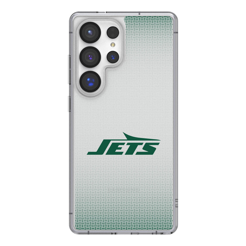 New York Jets Linen Galaxy Clear Phone Case for Samsung Galaxy
