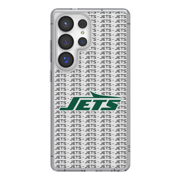 New York Jets Text Backdrop Galaxy Clear Phone Case for Samsung Galaxy
