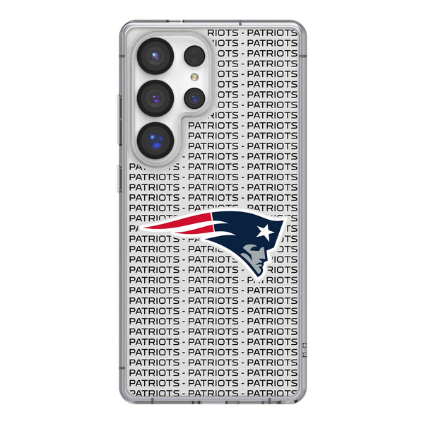 New England Patriots Text Backdrop Galaxy Clear Phone Case for Samsung Galaxy
