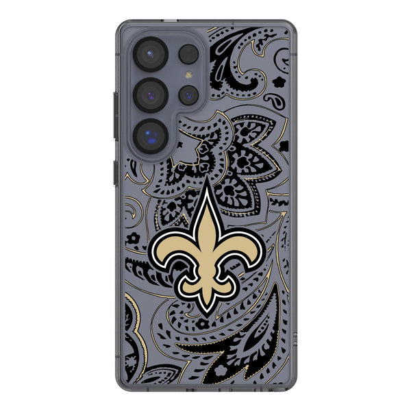 New Orleans Saints Paisley Galaxy Clear Phone Case for Samsung Galaxy