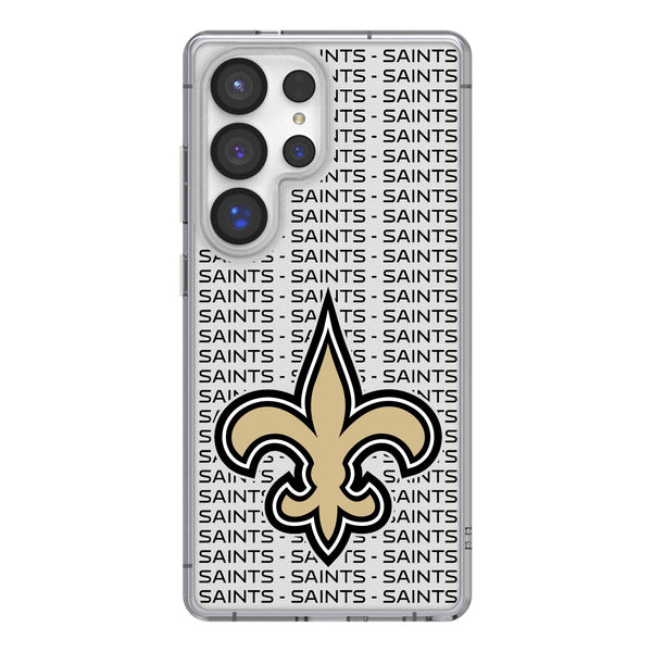New Orleans Saints Text Backdrop Galaxy Clear Phone Case for Samsung Galaxy