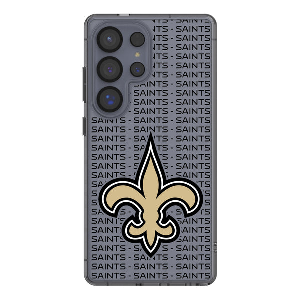 New Orleans Saints Text Backdrop Galaxy Clear Phone Case for Samsung Galaxy