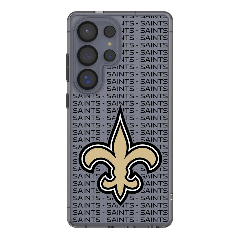 New Orleans Saints Text Backdrop Galaxy Clear Phone Case for Samsung Galaxy