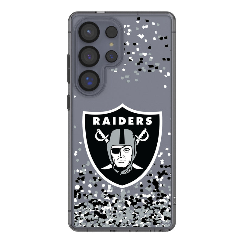 Las Vegas Raiders Confetti Galaxy Clear Phone Case for Samsung Galaxy