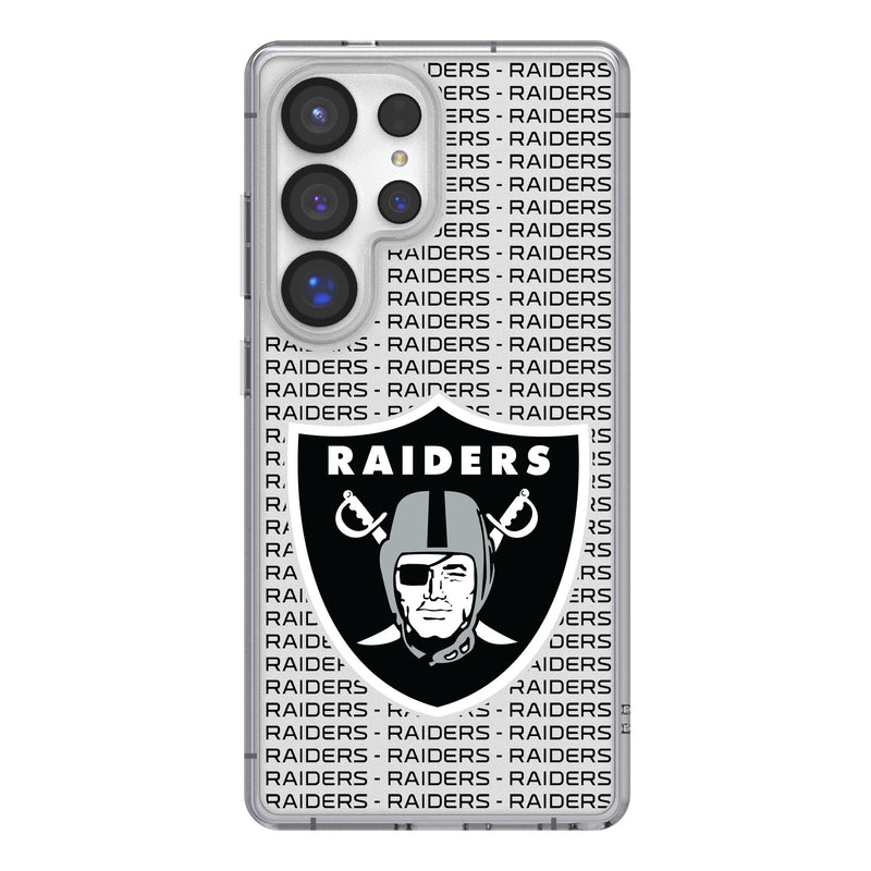Las Vegas Raiders Text Backdrop Galaxy Clear Phone Case for Samsung Galaxy