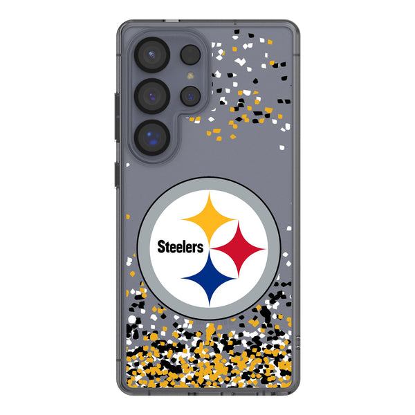 Pittsburgh Steelers Confetti Galaxy Clear Phone Case for Samsung Galaxy