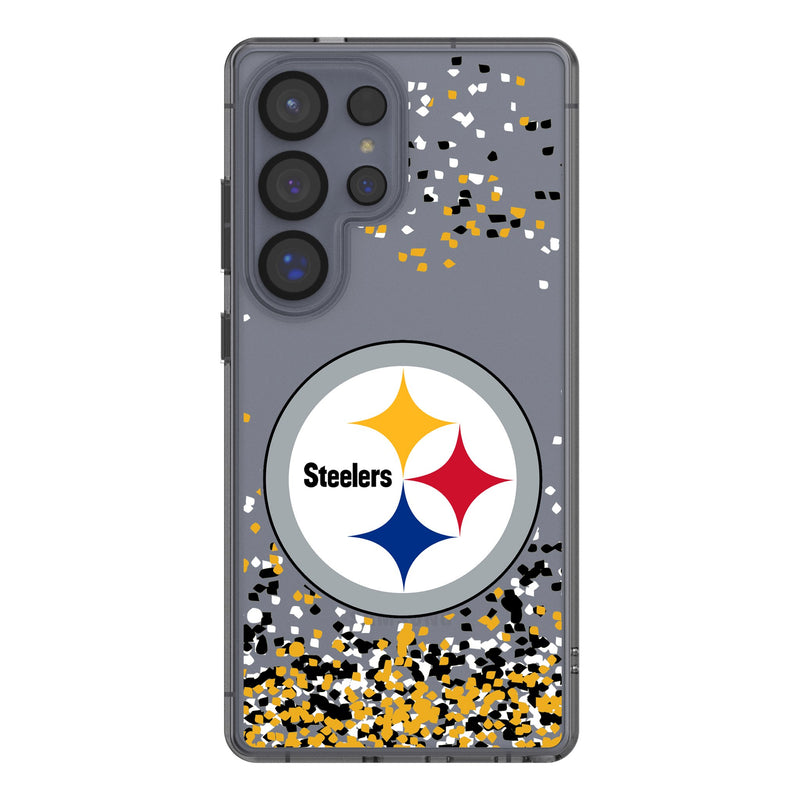 Pittsburgh Steelers Confetti Galaxy Clear Phone Case for Samsung Galaxy