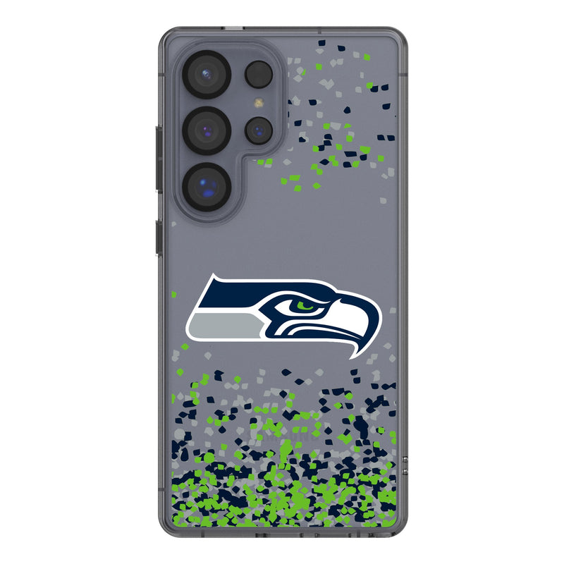 Seattle Seahawks Confetti Galaxy Clear Phone Case for Samsung Galaxy
