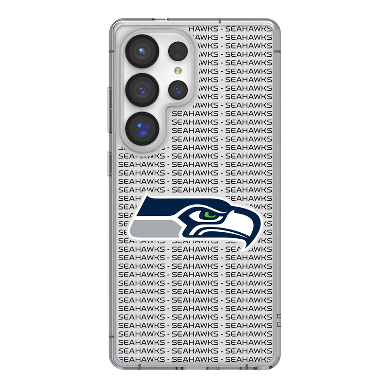 Seattle Seahawks Text Backdrop Galaxy Clear Phone Case for Samsung Galaxy