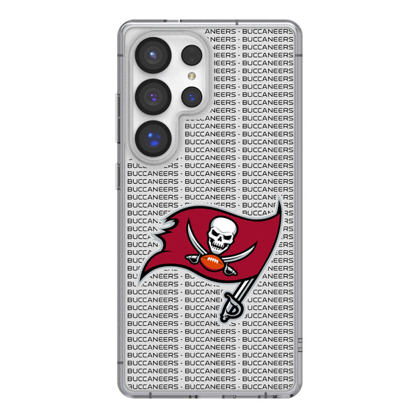 Tampa Bay Buccaneers Text Backdrop Galaxy Clear Phone Case for Samsung Galaxy