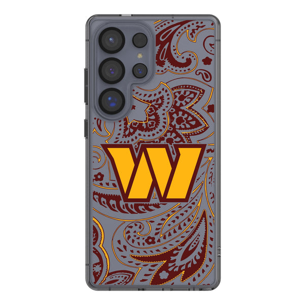 Washington Commanders Paisley Galaxy Clear Phone Case for Samsung Galaxy