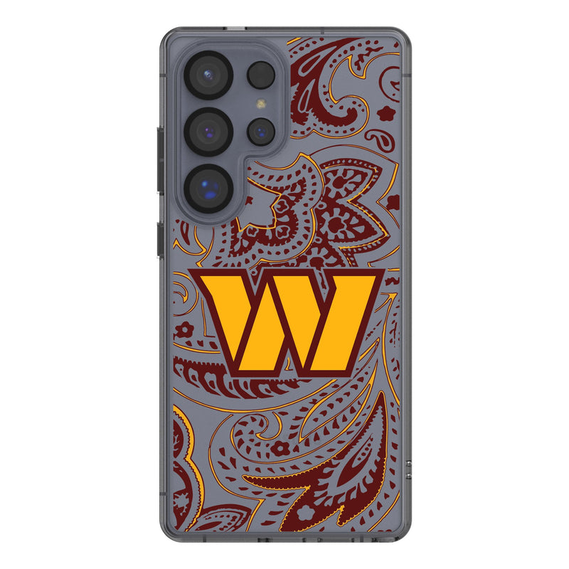 Washington Commanders Paisley Galaxy Clear Phone Case for Samsung Galaxy