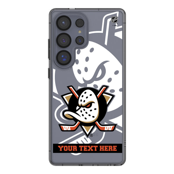 Anaheim Ducks Personalized Tilt Galaxy Clear Phone Case for Samsung Galaxy