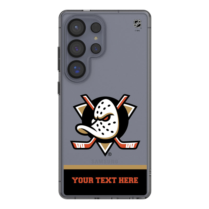 Anaheim Ducks Personalized EndZone Plus Galaxy Clear Phone Case for Samsung Galaxy