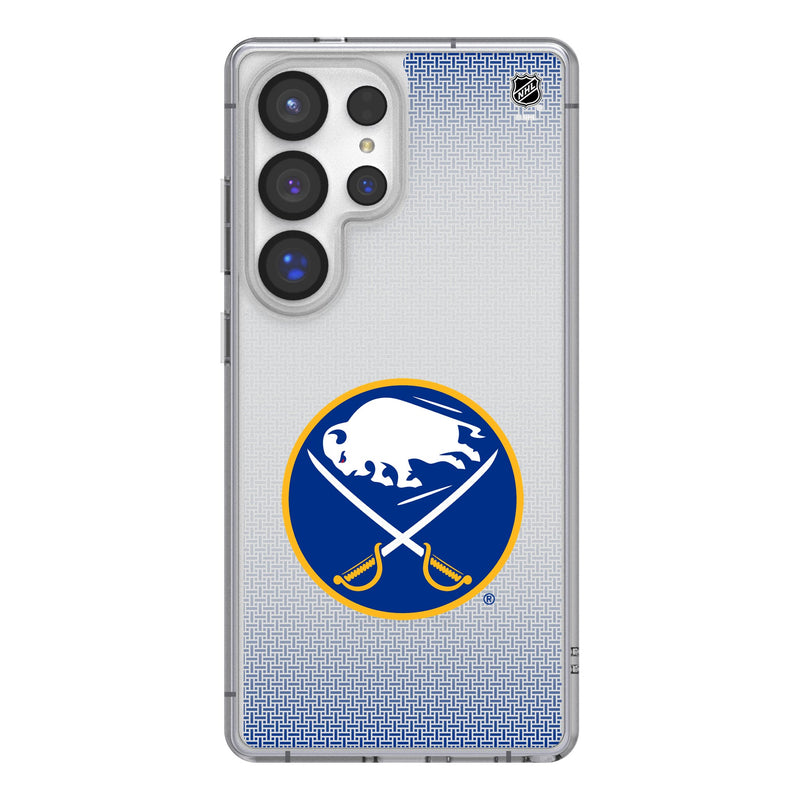 Buffalo Sabres Linen Galaxy Clear Phone Case for Samsung Galaxy