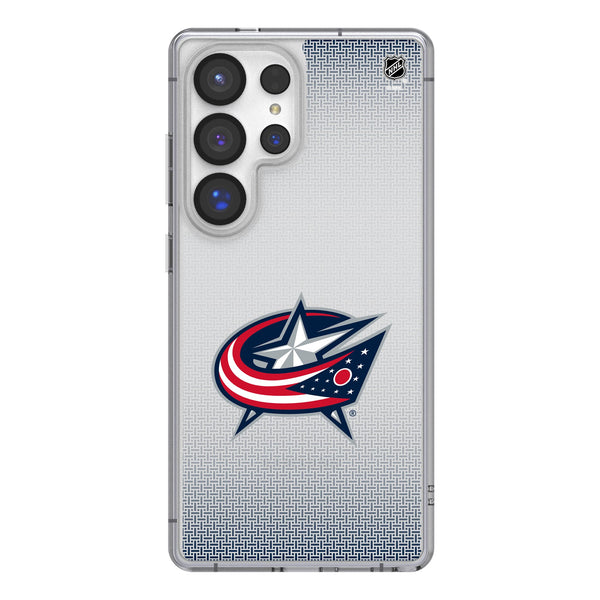 Columbus Blue Jackets Linen Galaxy Clear Phone Case for Samsung Galaxy