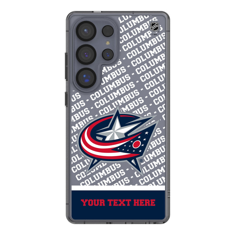 Columbus Blue Jackets Personalized EndZone Plus Galaxy Clear Phone Case for Samsung Galaxy