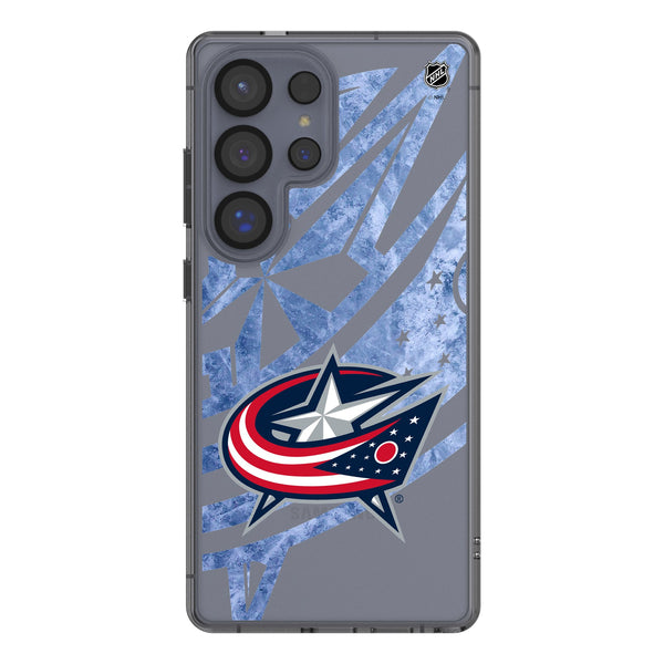 Columbus Blue Jackets Ice Tilt Galaxy Clear Phone Case for Samsung Galaxy
