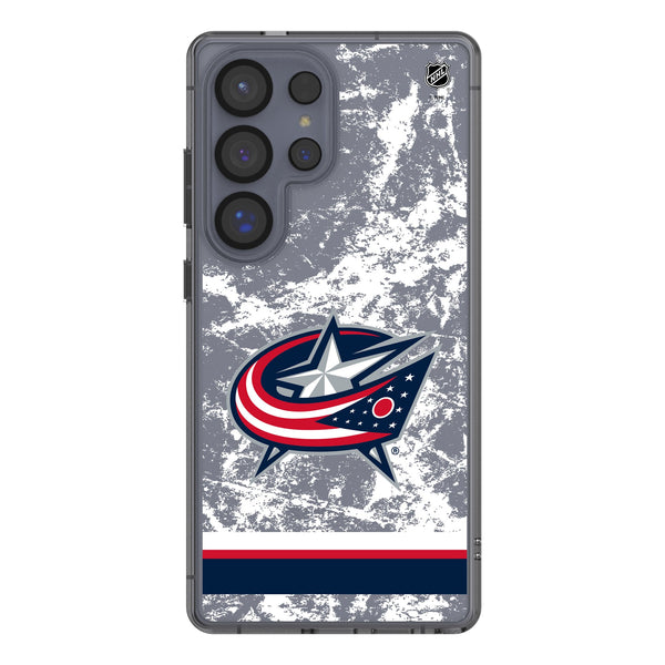 Columbus Blue Jackets Ice Stripe Galaxy Clear Phone Case for Samsung Galaxy