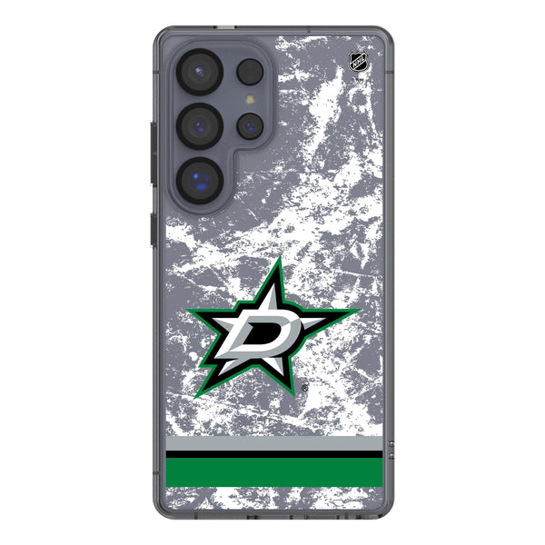 Dallas Stars Ice Stripe Galaxy Clear Phone Case for Samsung Galaxy
