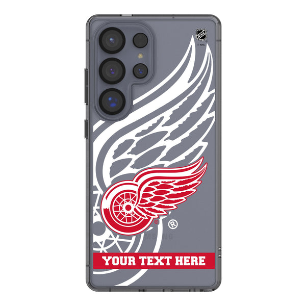 Detroit Red Wings Personalized Tilt Galaxy Clear Phone Case for Samsung Galaxy