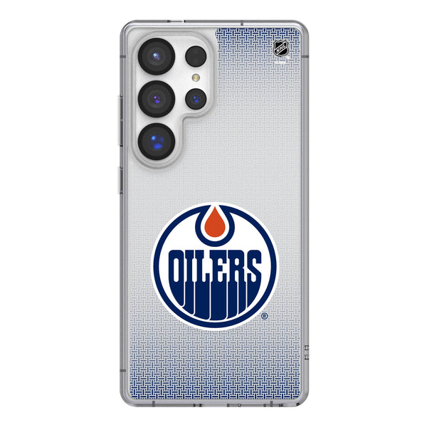 Edmonton Oilers Linen Galaxy Clear Phone Case for Samsung Galaxy