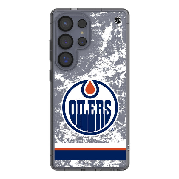Edmonton Oilers Ice Stripe Galaxy Clear Phone Case for Samsung Galaxy