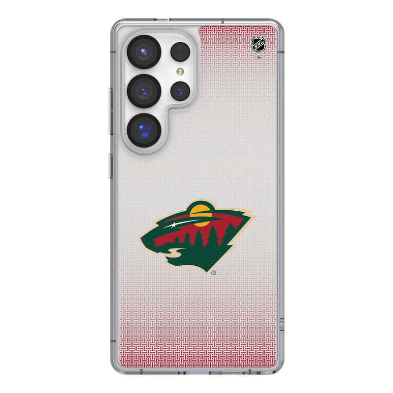 Minnesota Wild Linen Galaxy Clear Phone Case for Samsung Galaxy