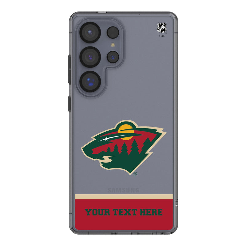 Minnesota Wild Personalized EndZone Plus Galaxy Clear Phone Case for Samsung Galaxy
