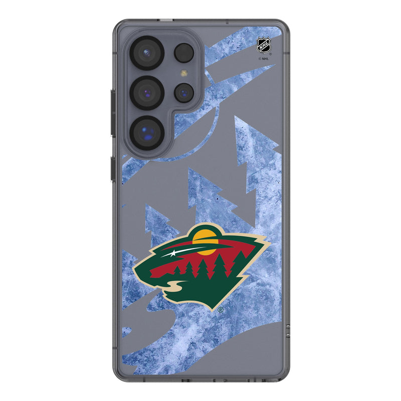 Minnesota Wild Ice Tilt Galaxy Clear Phone Case for Samsung Galaxy