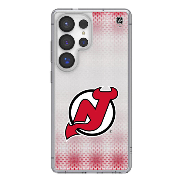 New Jersey Devils Linen Galaxy Clear Phone Case for Samsung Galaxy