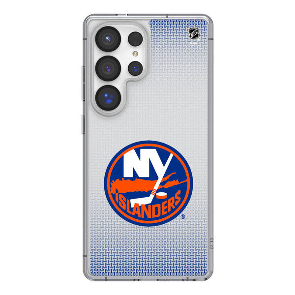 New York Islanders Linen Galaxy Clear Phone Case for Samsung Galaxy