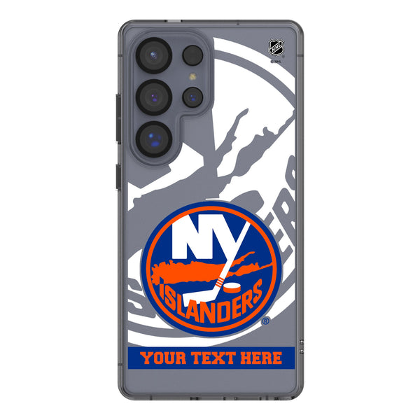 New York Islanders Personalized Tilt Galaxy Clear Phone Case for Samsung Galaxy